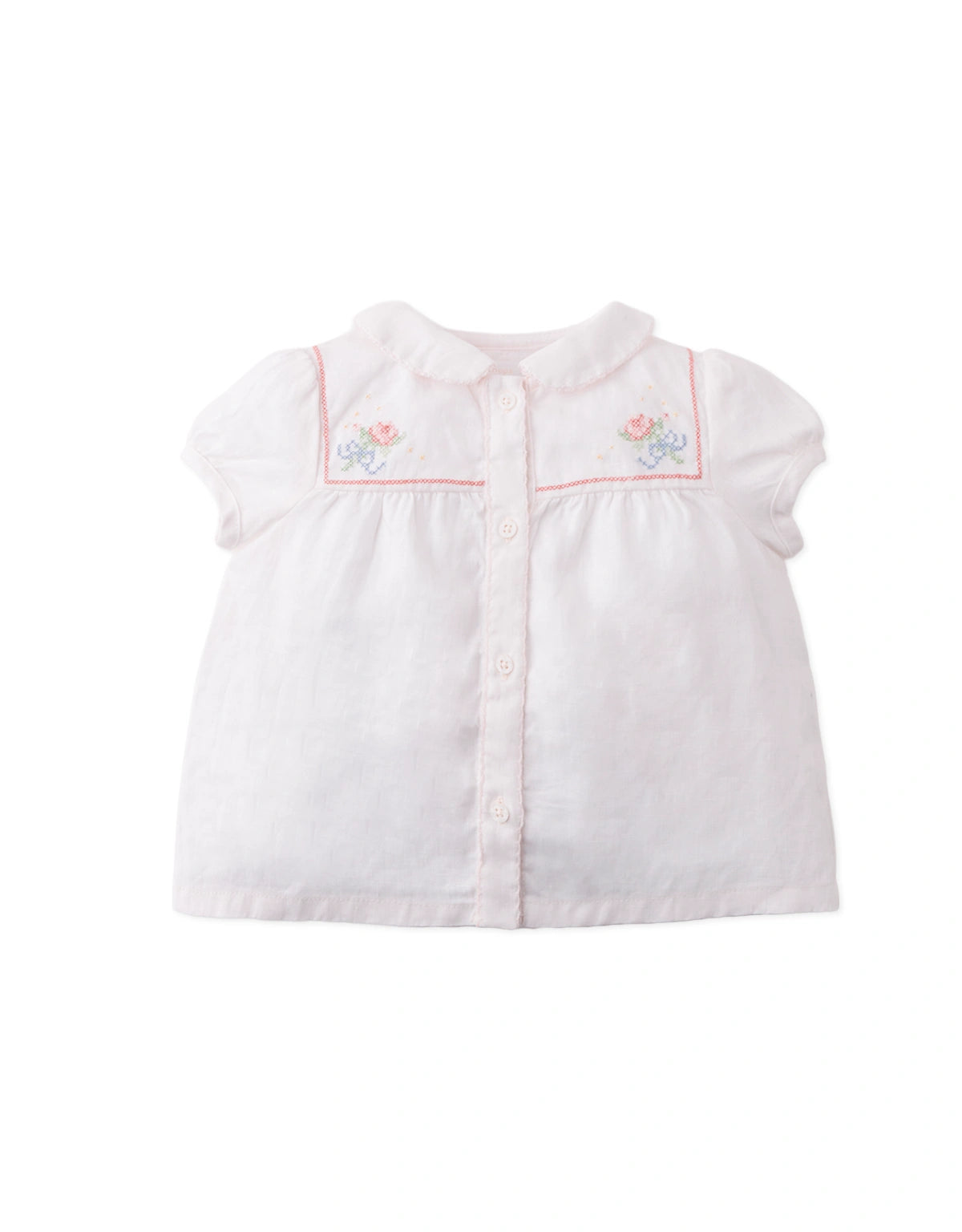 Baby Maura Cross-Stitch Tie-Front Top and Shorts Set