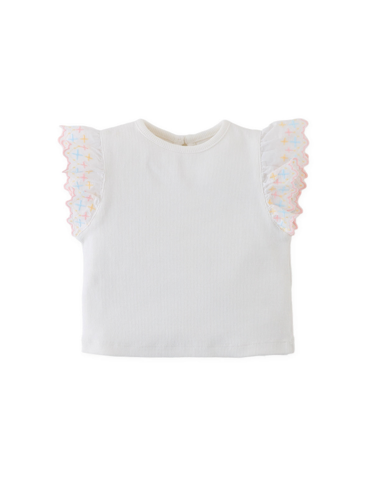 Baby Nadine Embroidered Ruffle Sleeve Top and Floral Skort Set