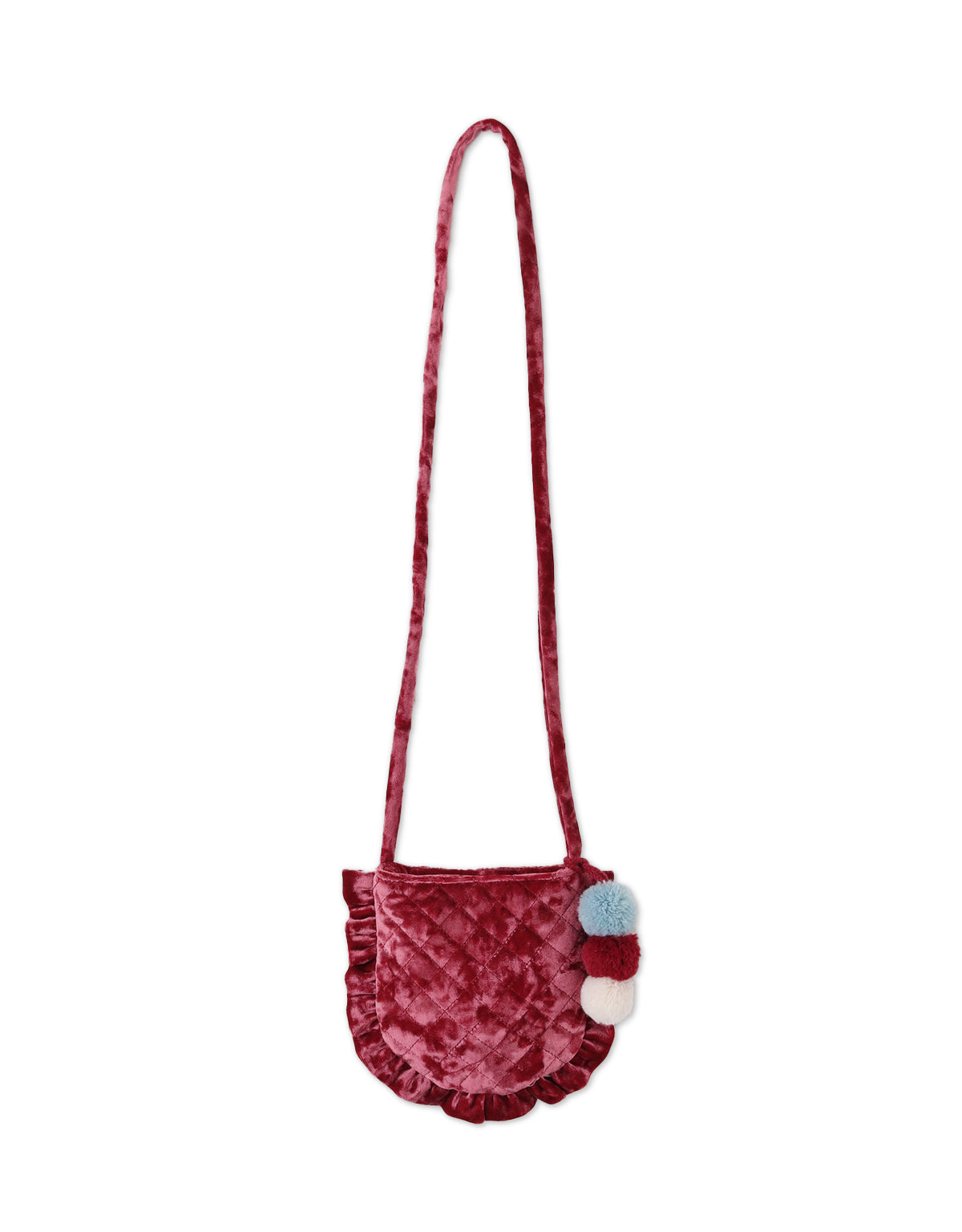 GIRLS VELVET QUILTED SLING BAG