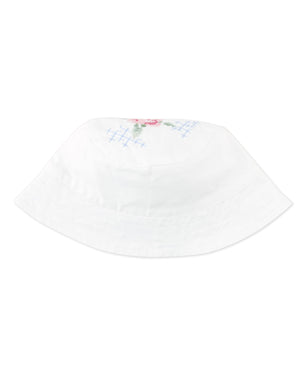 Aria Bucket Hat With Crosstitch Embroidery style detail
