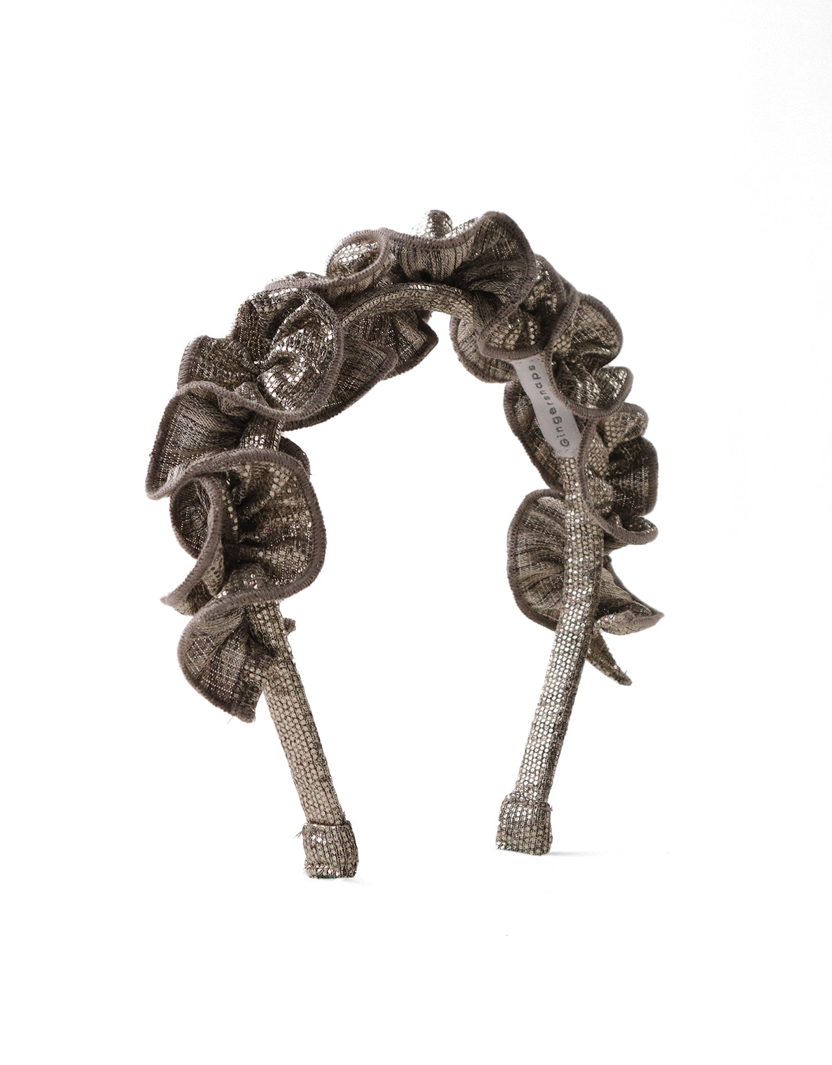 GIRLS SILVER LAME RUFFLED HEADBAND