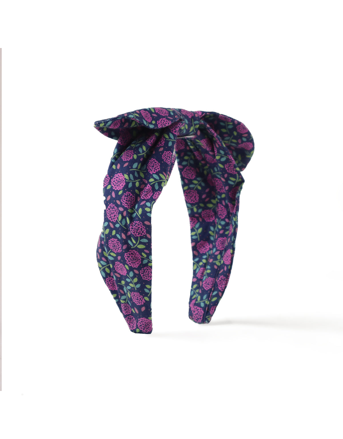 GIRLS PRINTED HEADBAND WITH CENTER BOW