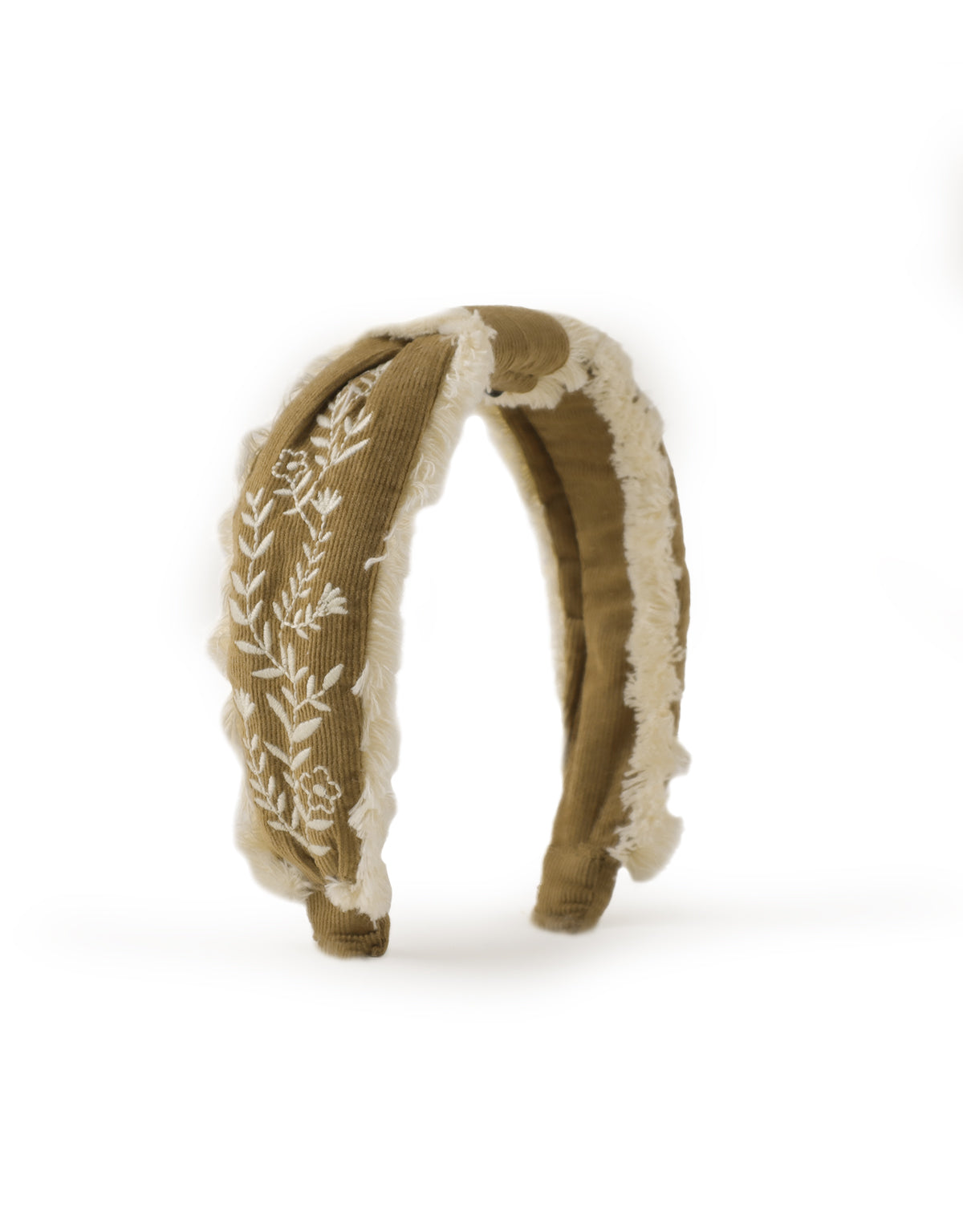 GIRLS CORDUROY HEADBAND WITH EMBROIDERY