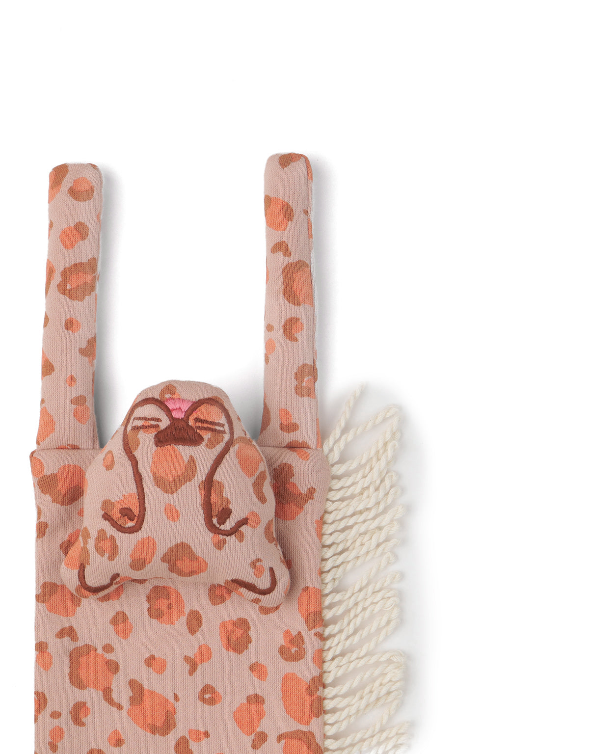 Leopard Scarf With Fringes front view