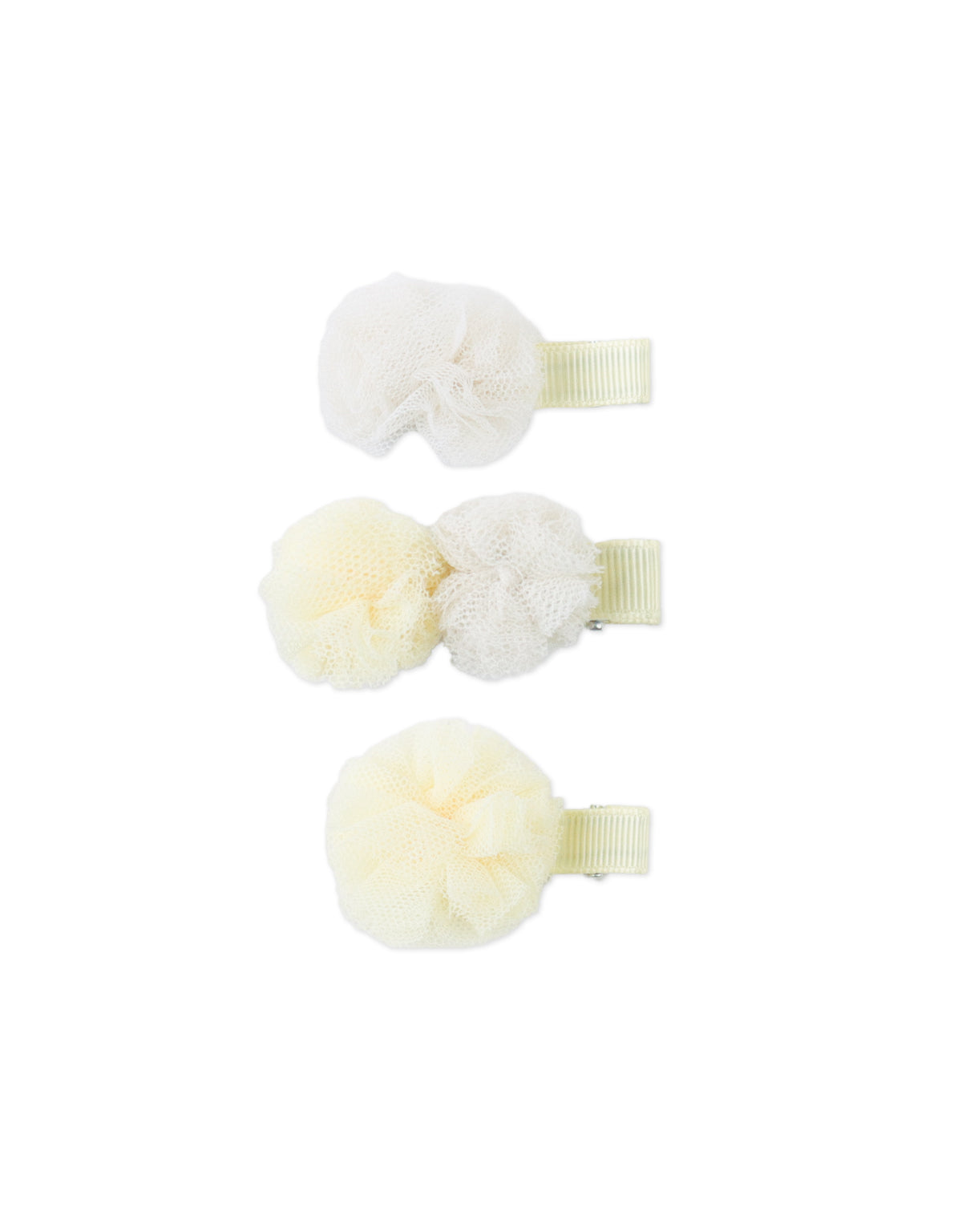 ANN POMPOMS AND BOW CLIP SET