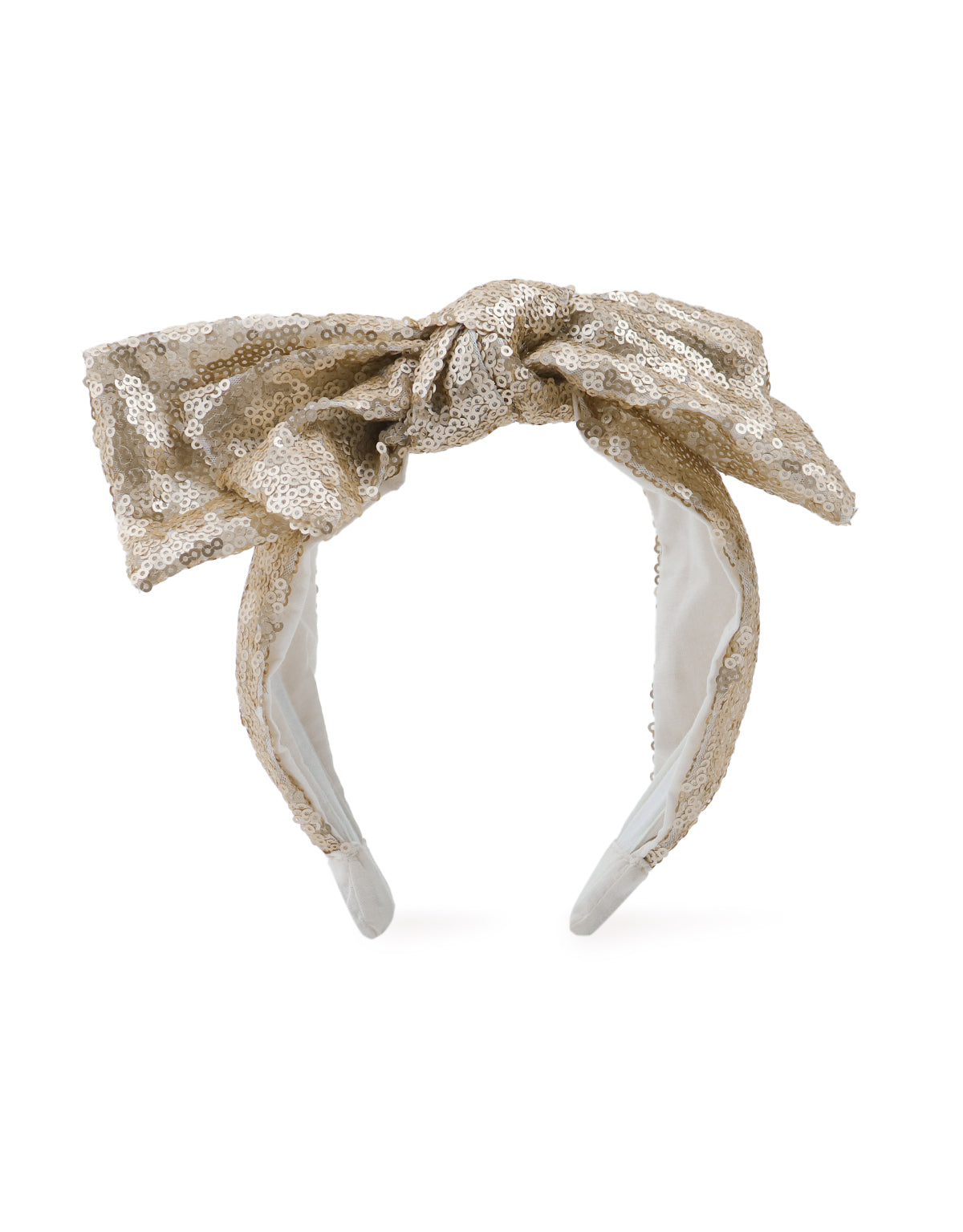 CANDICE BIG BOW MATTE SEQUINED HEADBAND