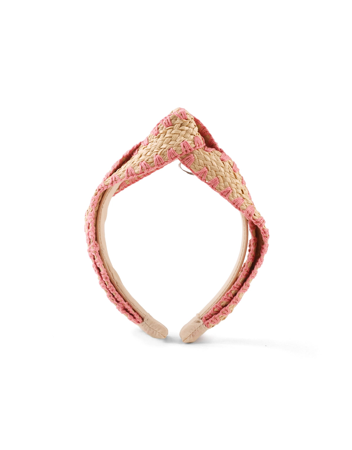 CHRISTINE RAFFIA HEADBAND WITH BLANKET STITCH