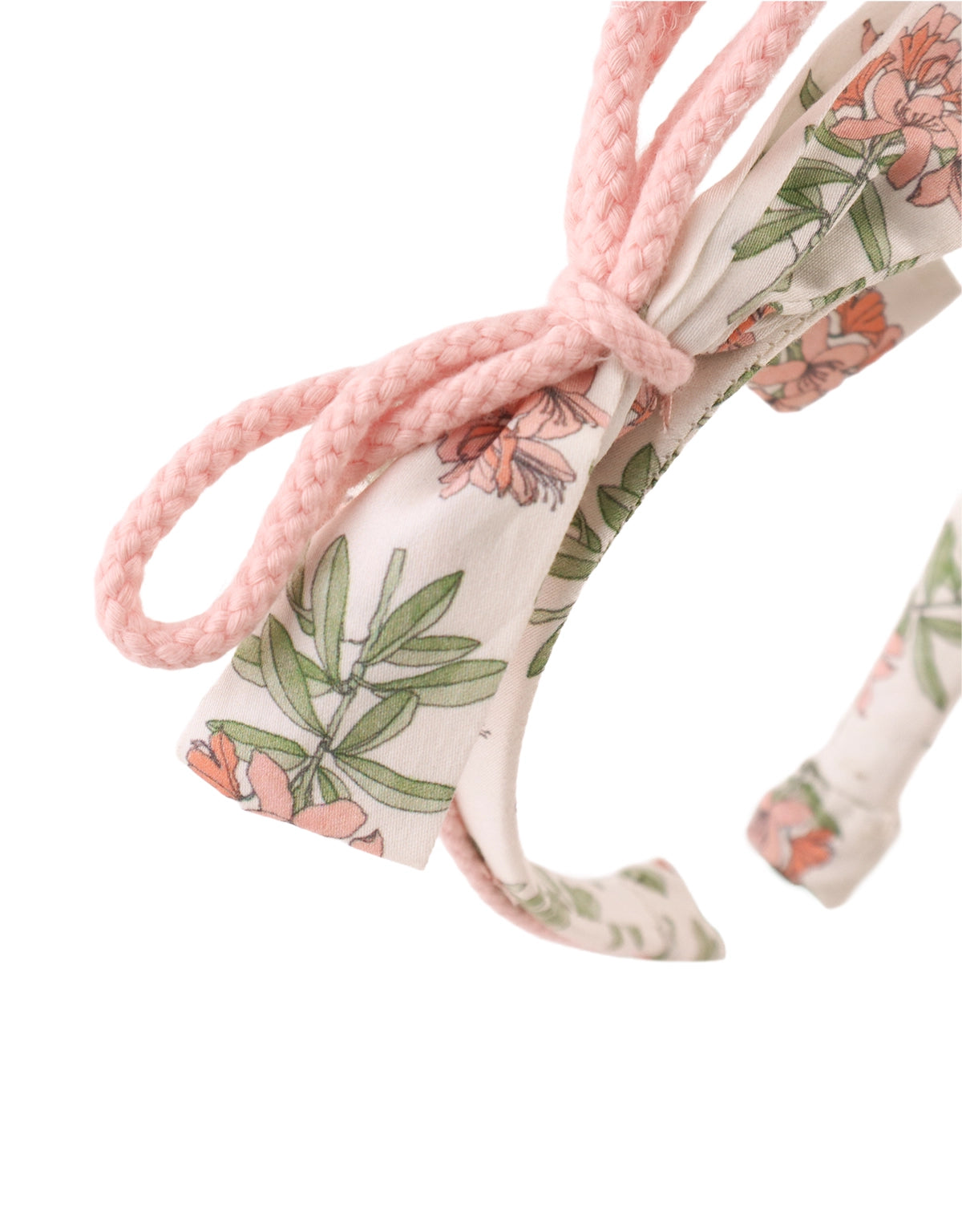 PENTH PRINTED FABRIC HEADBAND WITH CORDED BOW