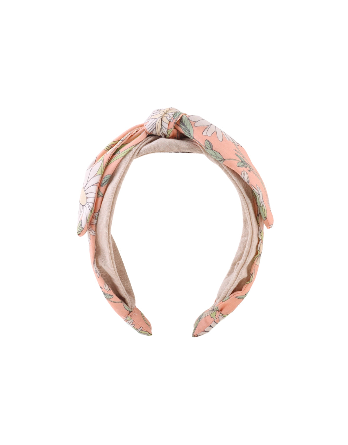 ALORA LINEN HEADBAND WITH PRINTED BIG BOW