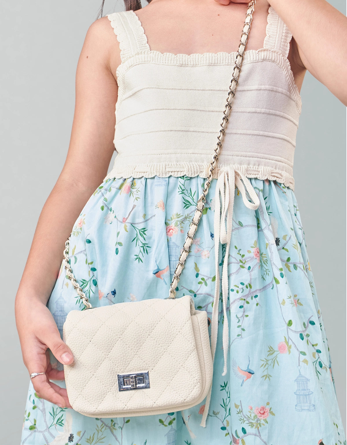 CARMELITA FAUX LEATHER QUILTED SLING BAG