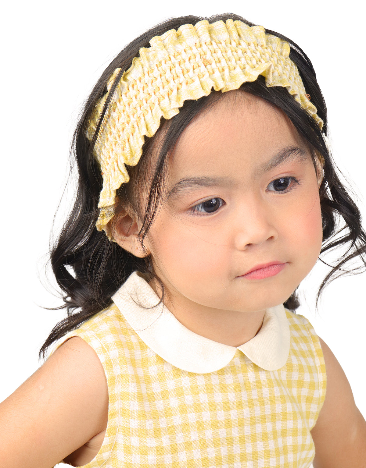 BABY GIRLS TURBAN WITH SMOCKING EMBROIDERY