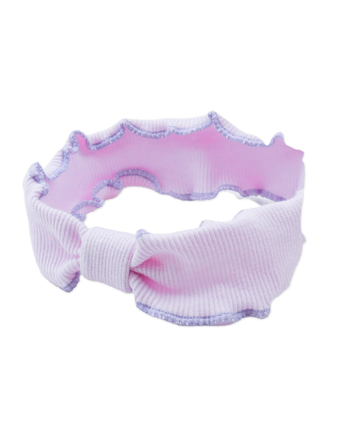 BABY JESSE RIBBED TURBAN WITH LETTUCE STITCHING SET