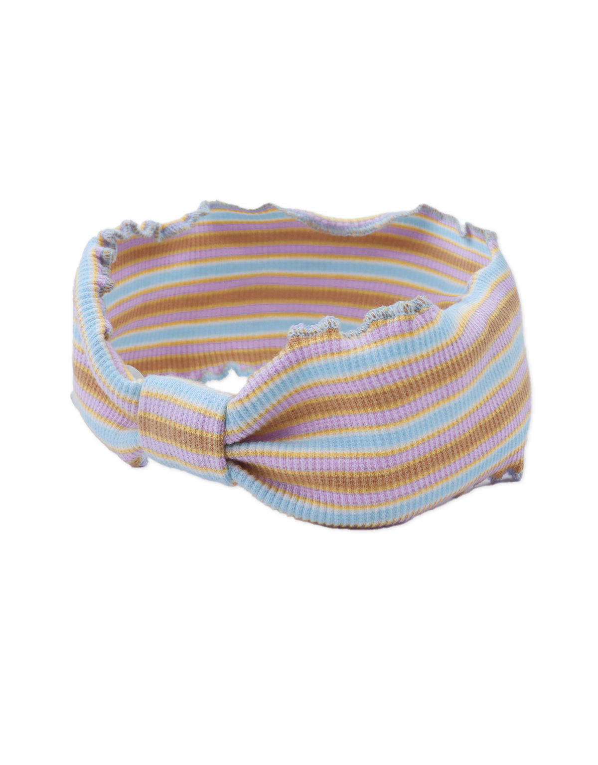 BABY JESSE RIBBED TURBAN WITH LETTUCE STITCHING SET