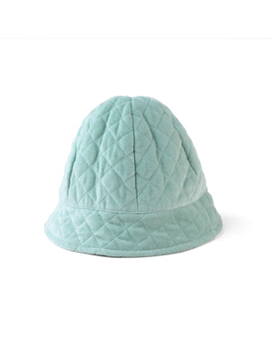 Velvet Quilted Cloche Hat front view