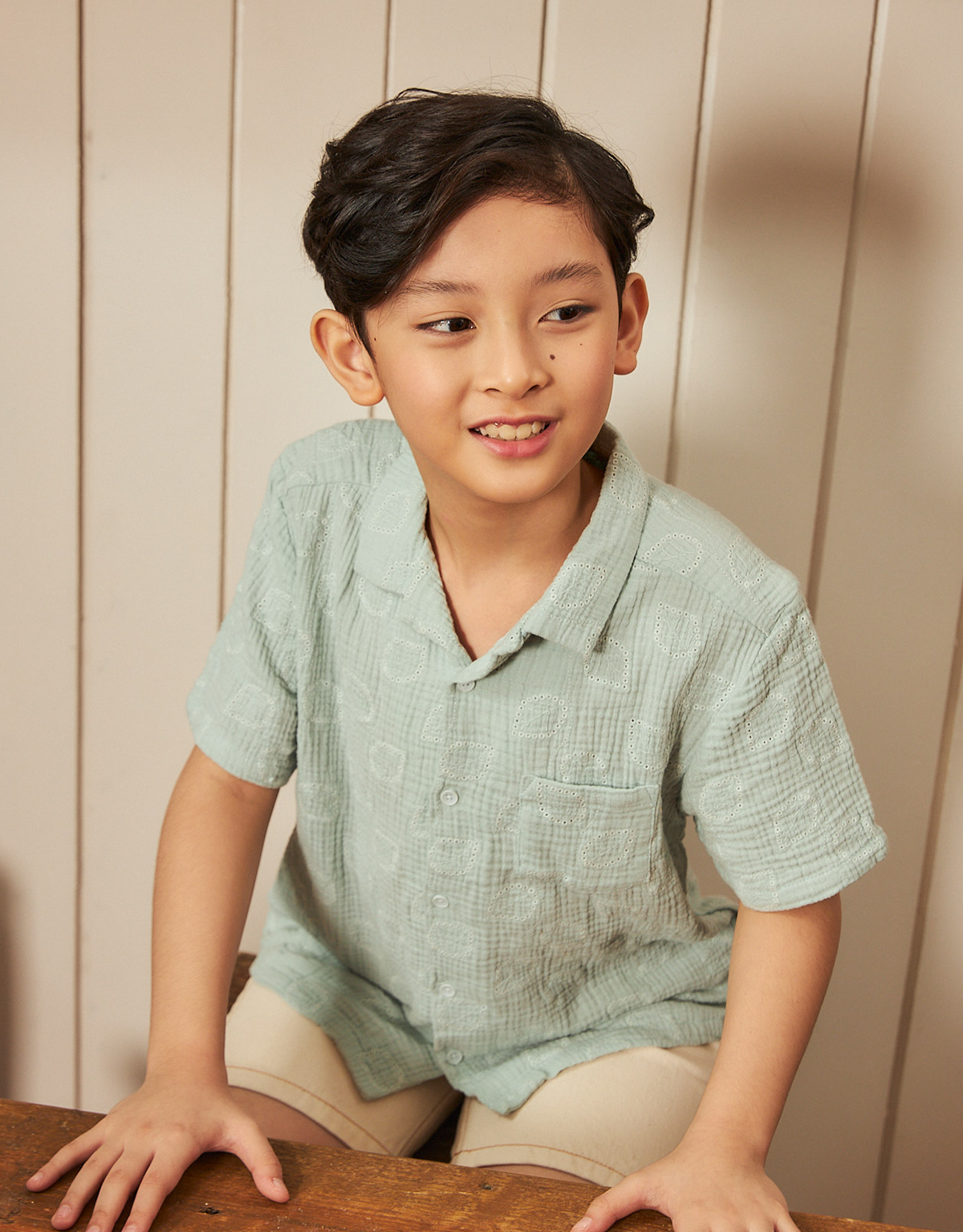 BOYS VINES EYELET SHIRT