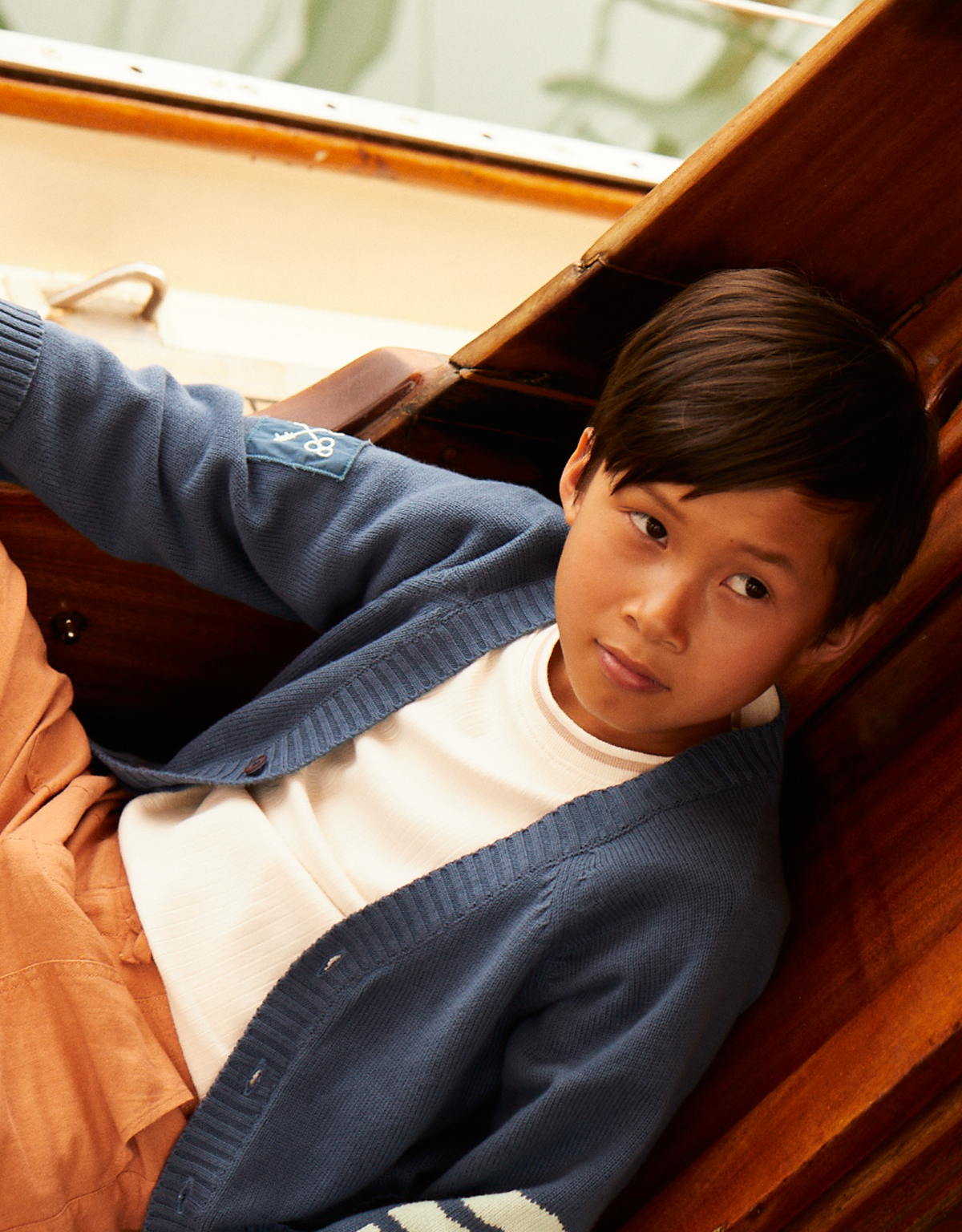 BOYS CHEVRON SLEEVES CARDIGAN