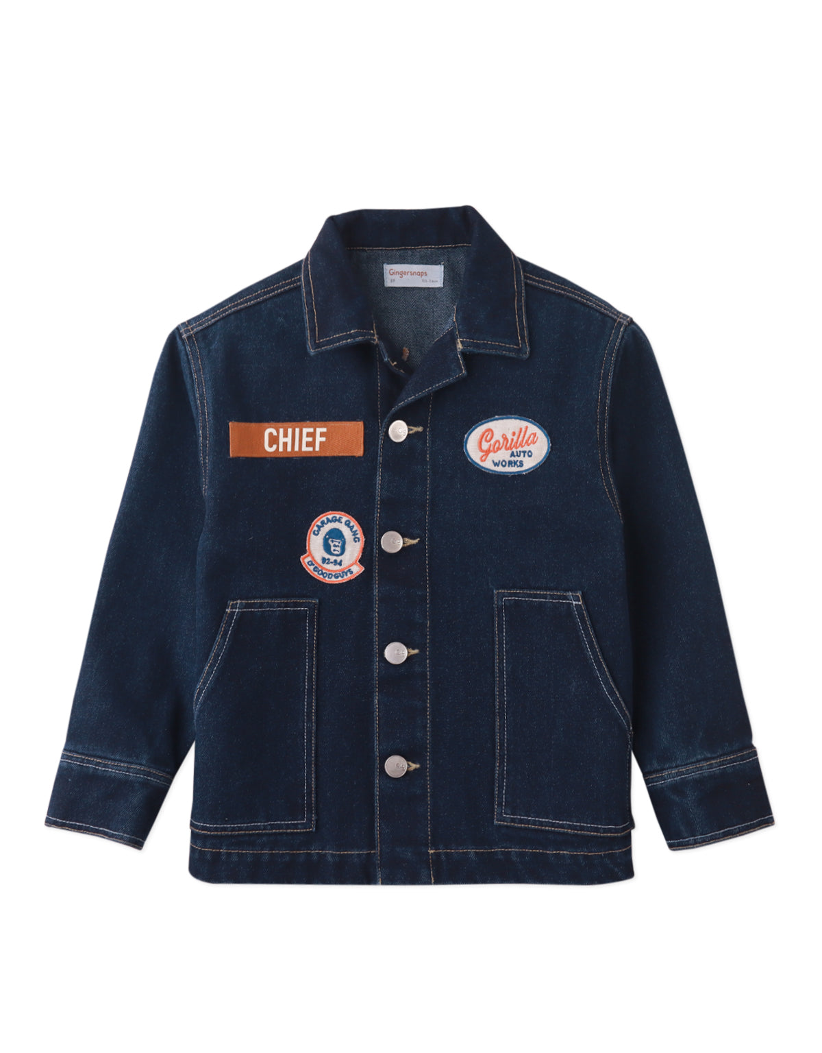BRANDON MECHANIC'S JACKET TWILIGHT WITH EMBROIDERED PATCHES, DIRECT EMBROIDERY, AND PRINT