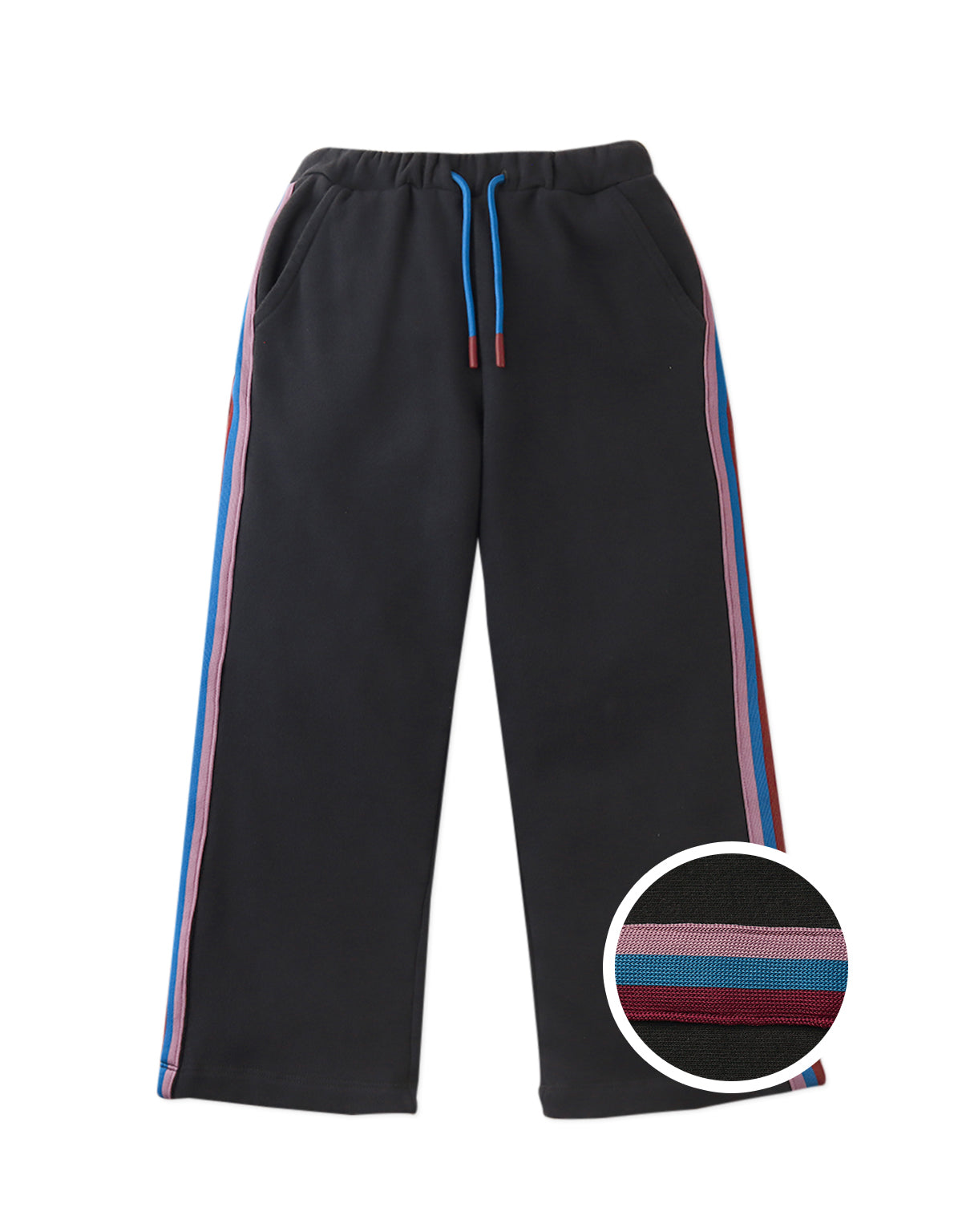 SVEN DRAWSTRING JOGGER PANTS GRAY WITH SIDE STRIPE ACCENTS