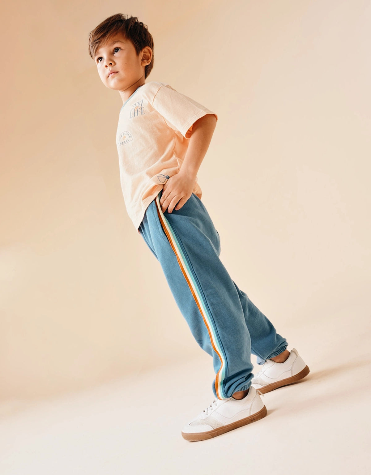 JOSHUA PULL-ON JOGGERS WITH CONTRAST SIDE TRIM & DRAWSTRING