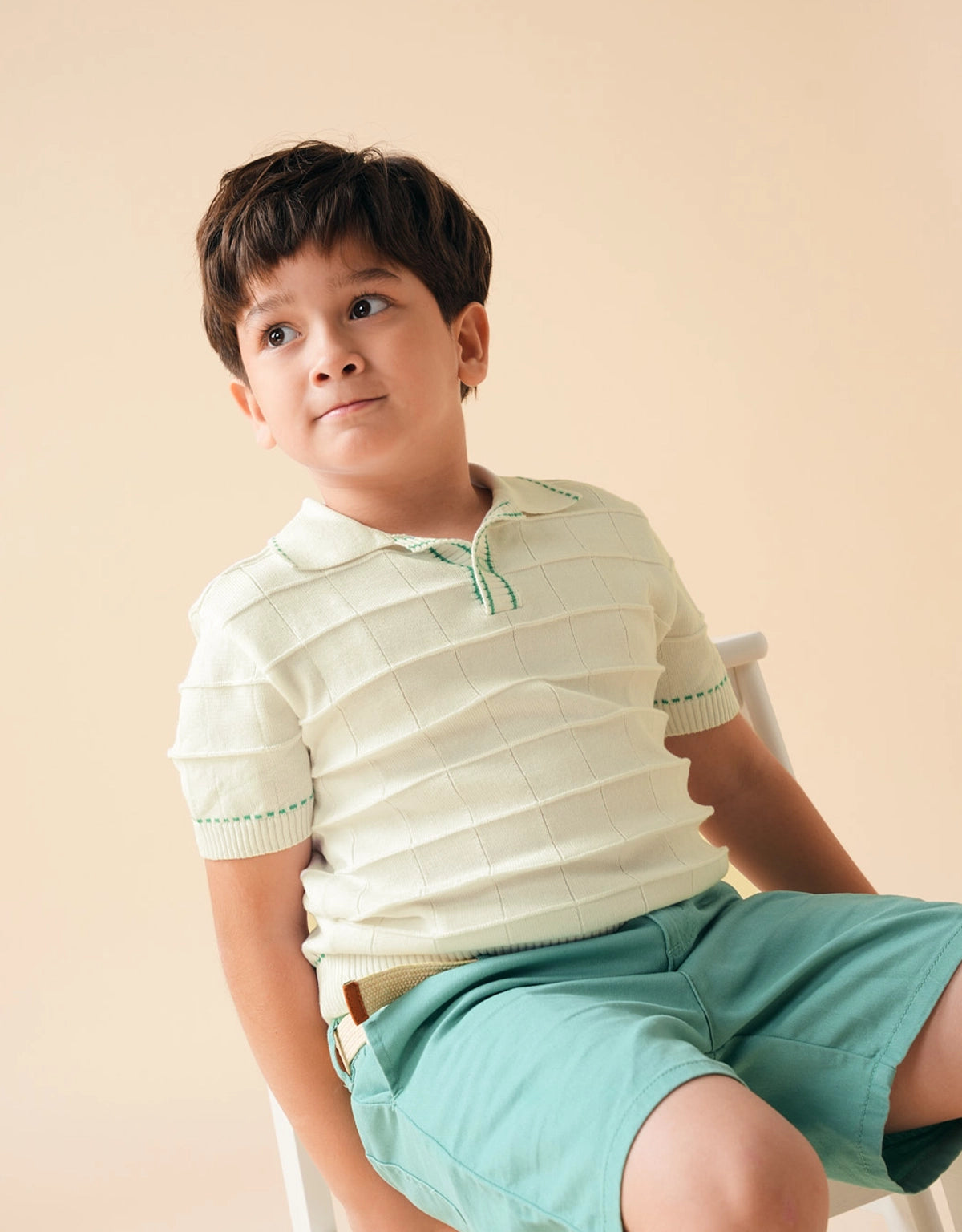 MASON TEXTURED KNIT POLO SHIRT WITH CONTRAST DETAILS