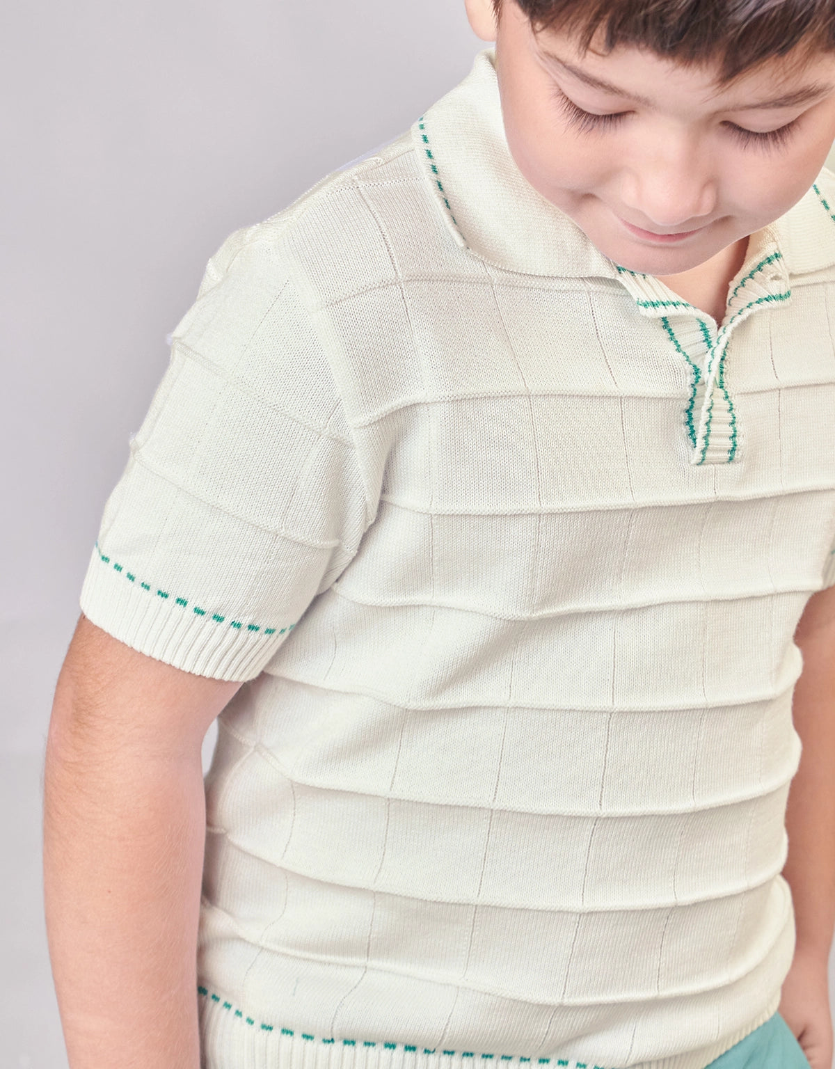 MASON TEXTURED KNIT POLO SHIRT WITH CONTRAST DETAILS