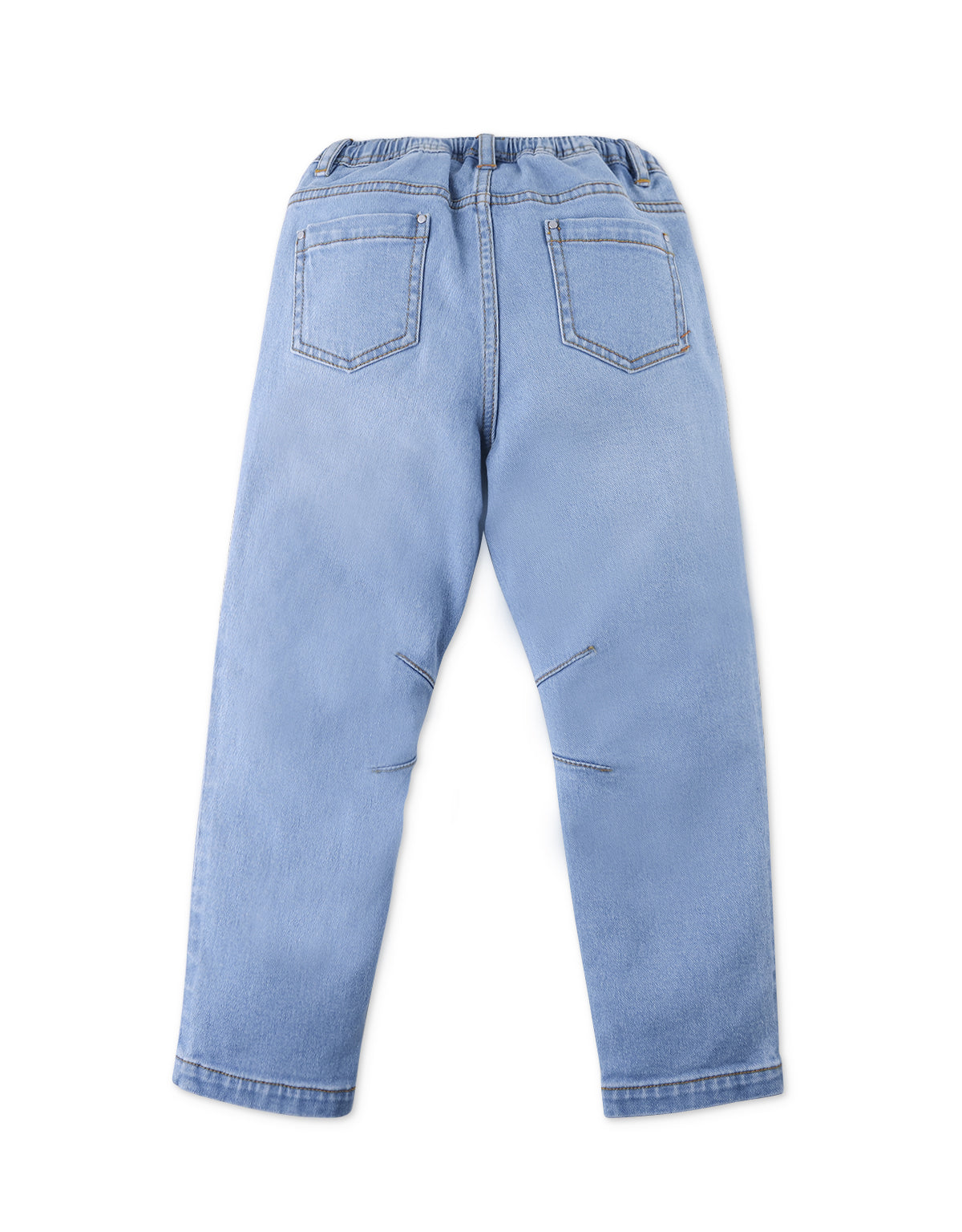 BOYS REGULAR TAPERED DENIM JEANS WITH COTTON ROUND CORD