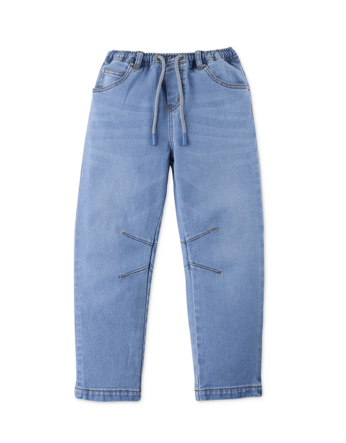 BOYS REGULAR TAPERED DENIM JEANS WITH COTTON ROUND CORD