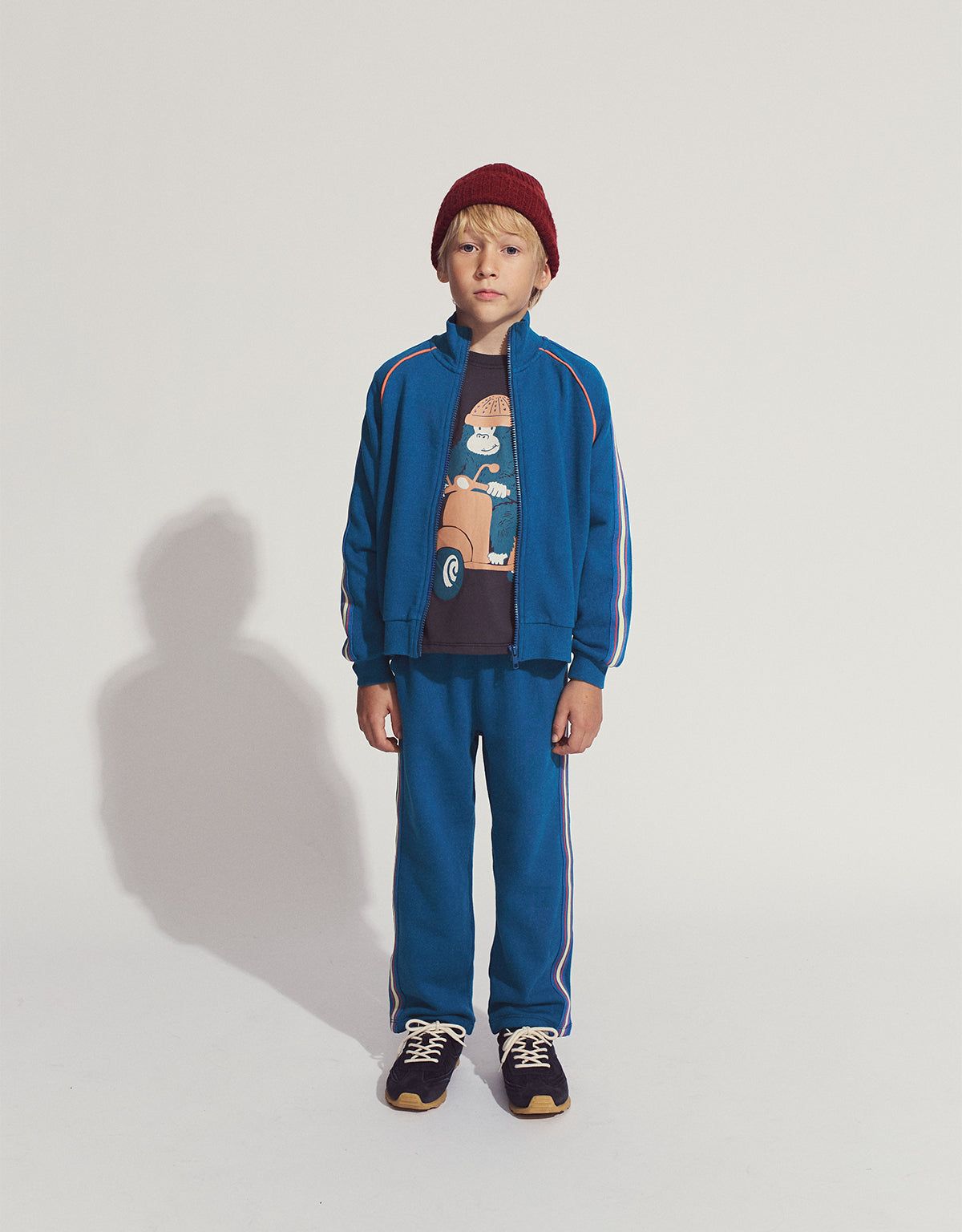 WARNER JOGGER PANTS BLUE WITH STRIPE ACCENTS