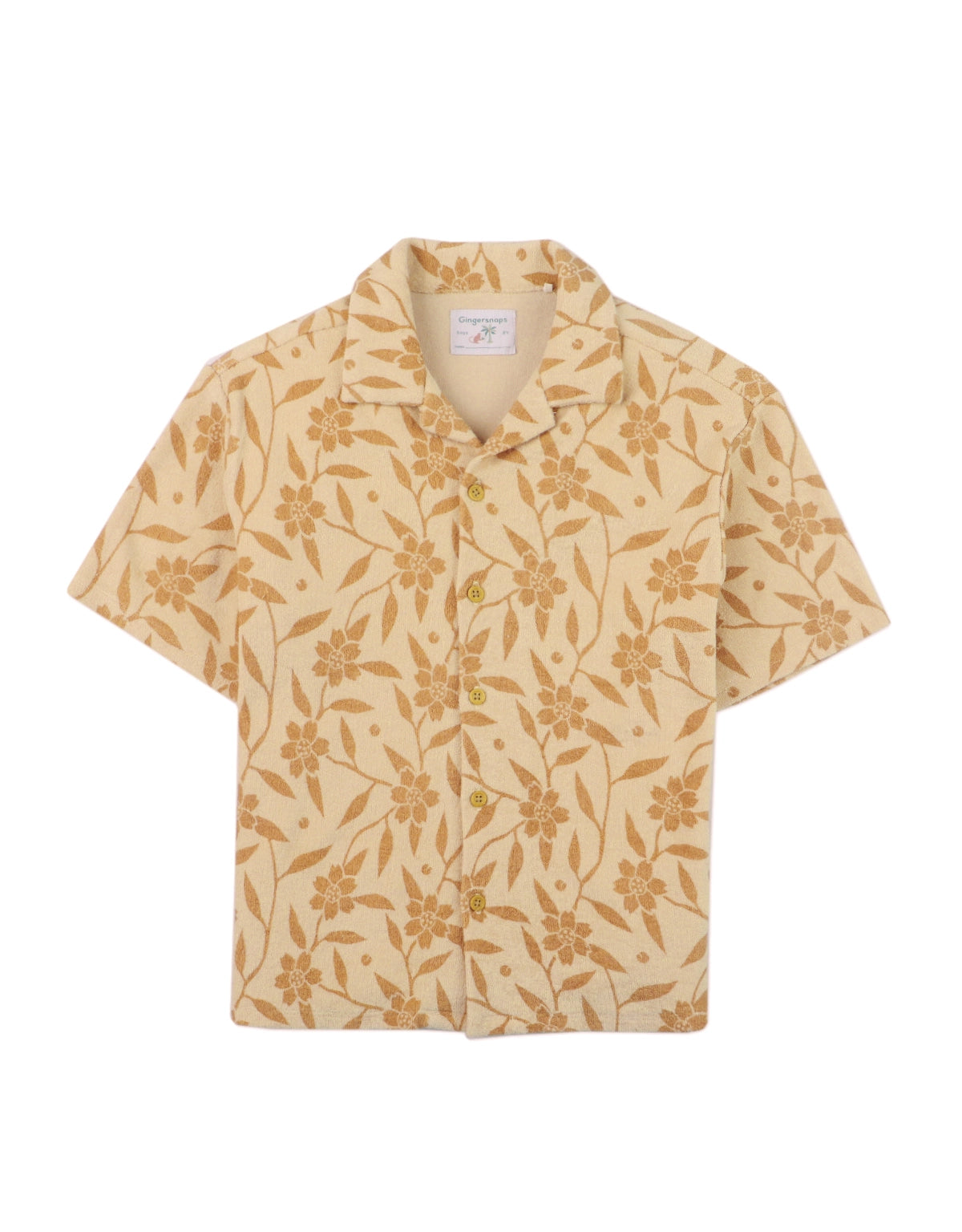 BOYS PRINTED TERRY TOWEL BUTTON DOWN SHIRT