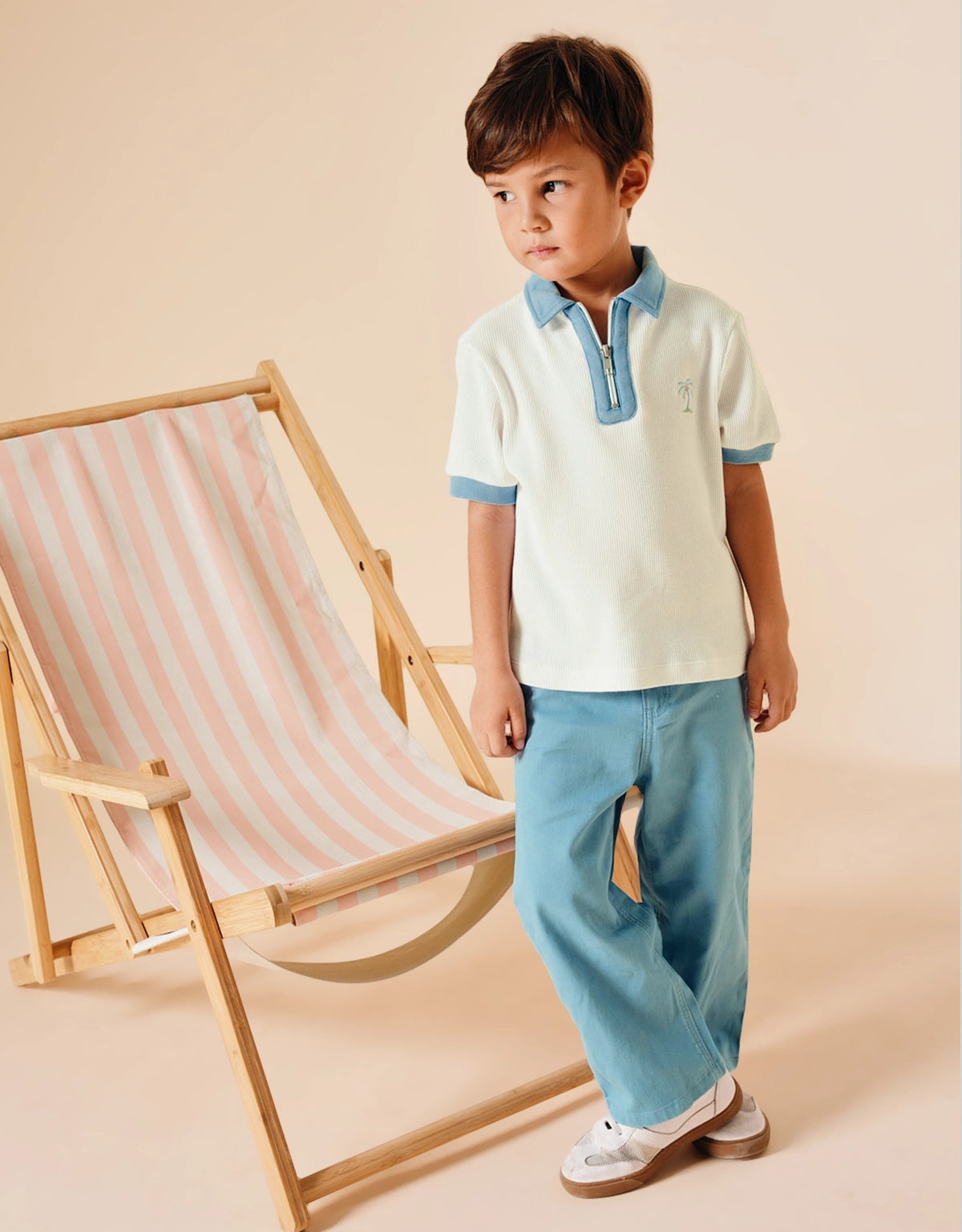 LUCIAN EMBROIDERED HALF-ZIP POLO SHIRT