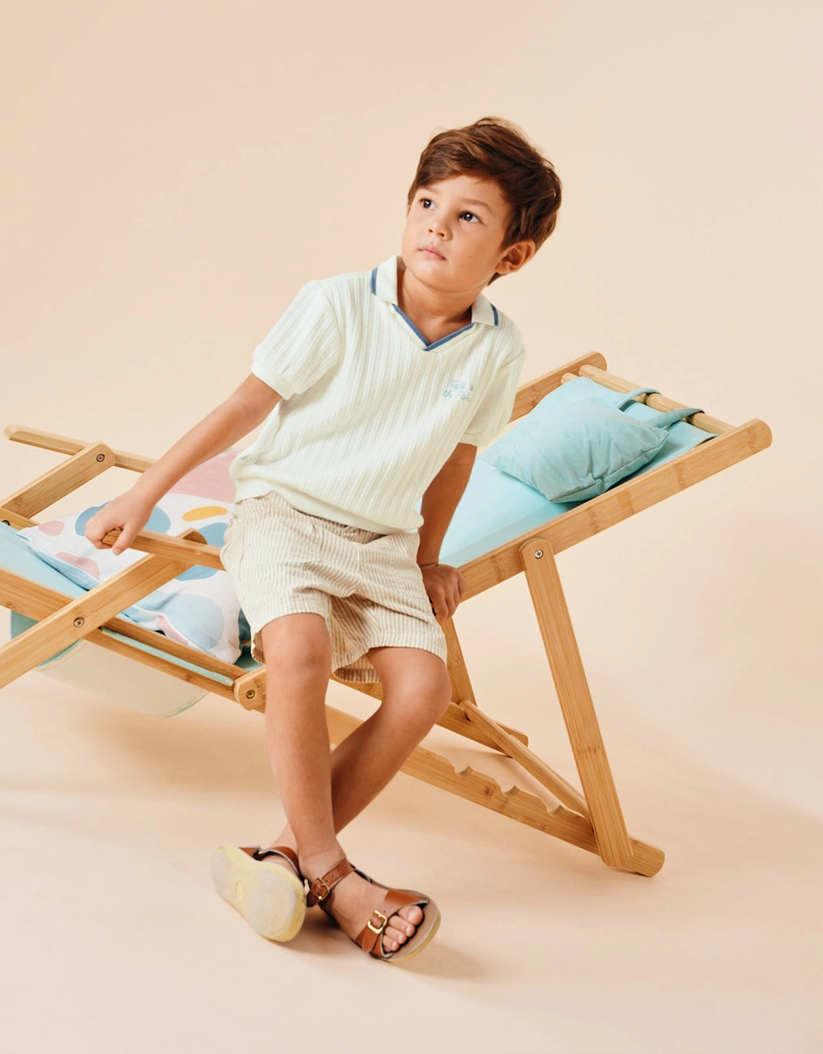 GABRIEL EMBROIDERED V-NECK POLO SHIRT