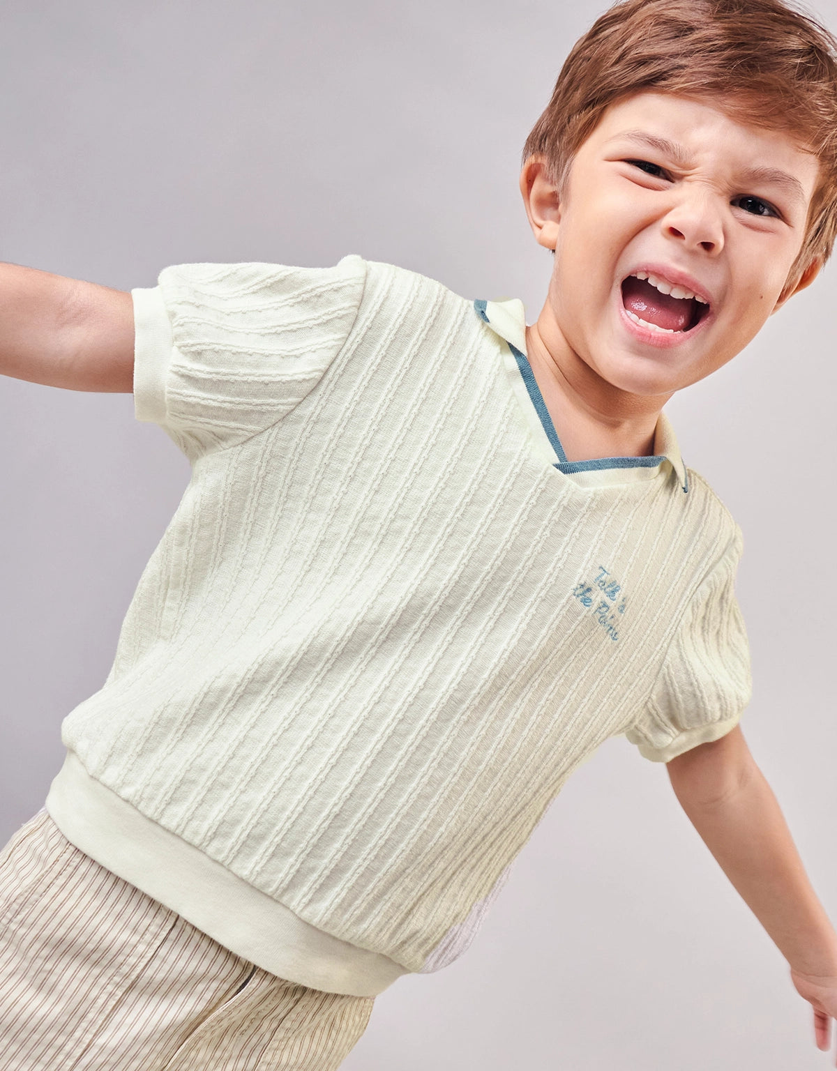 GABRIEL EMBROIDERED V-NECK POLO SHIRT