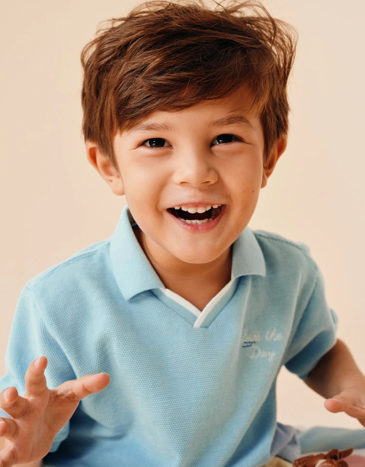 GABRIEL EMBROIDERED V-NECK POLO SHIRT