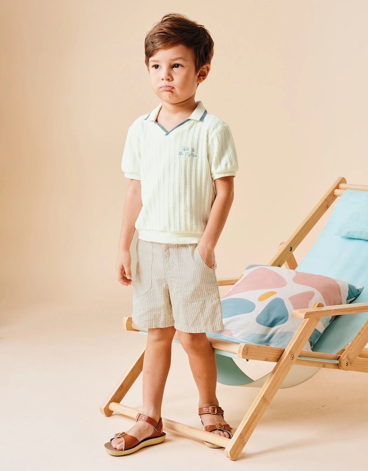 KURT STRIPED BERMUDA SHORTS WITH PATCH POCKETS