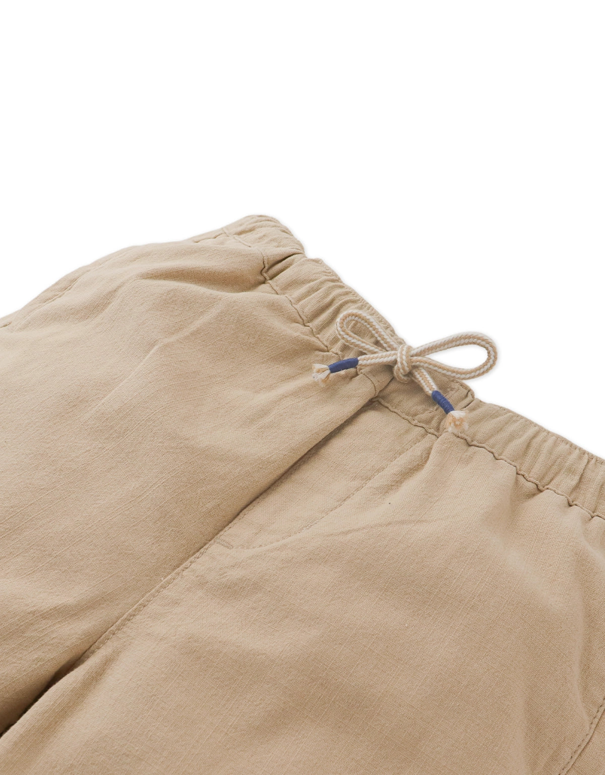 HAKEEM COTTON LINEN PULL-ON DRAWSTRING SHORTS