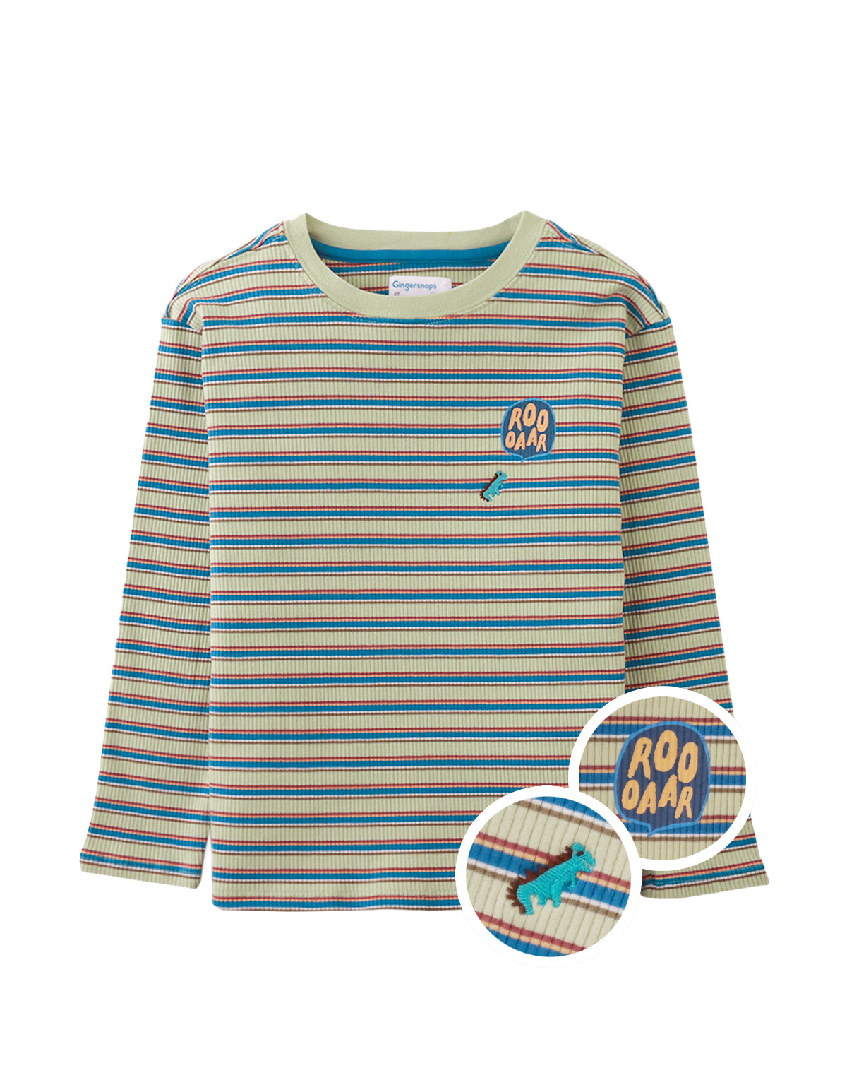 PAVEL LONG SLEEVES T-SHIRT STRIPED MEADOW WITH EMBROIDERED AND PRINT DETAILS