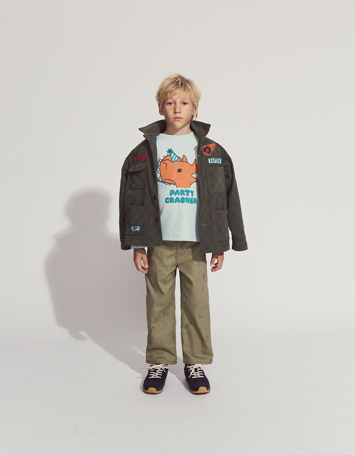 DMITRY LONG SLEEVES T-SHIRT MIST WITH DINO CRASH PRINT