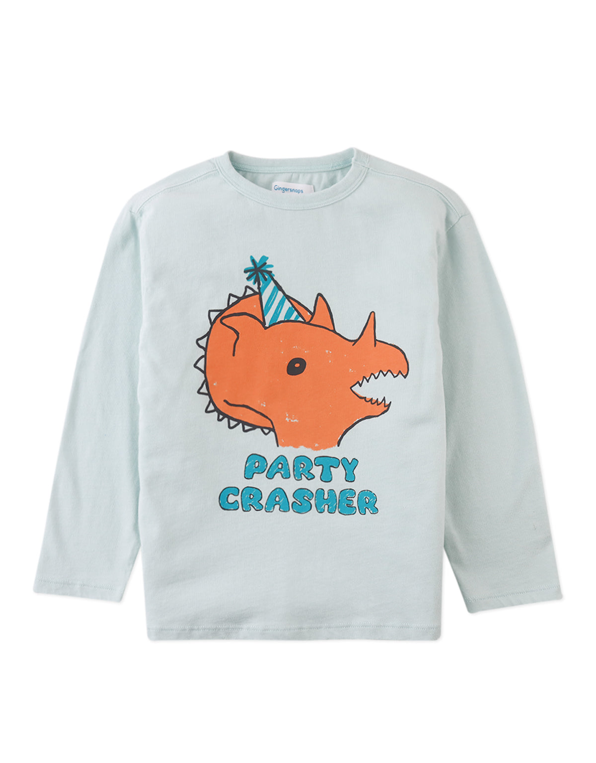 DMITRY LONG SLEEVES T-SHIRT MIST WITH DINO CRASH PRINT