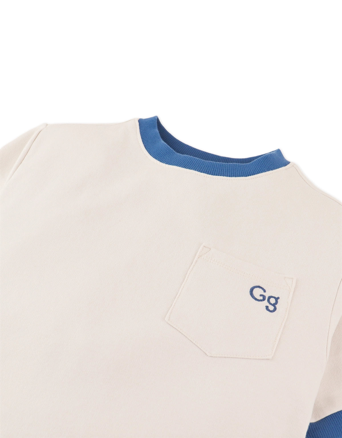 Flatlay front view of the Larry French Terry Tee with Front Pocket with French terry fabric, contrast rib accents, and pocket details from the streetwear-inspired collection of Filipino kids fashion brand Gingersnaps Philippines.