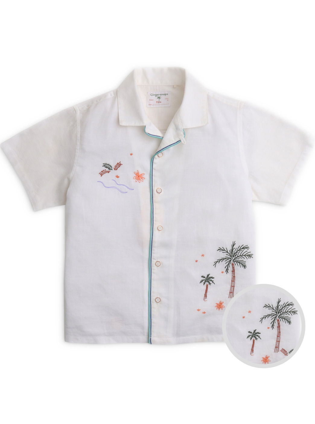 BOYS TROPICAL EMBROIDERED SHIRT