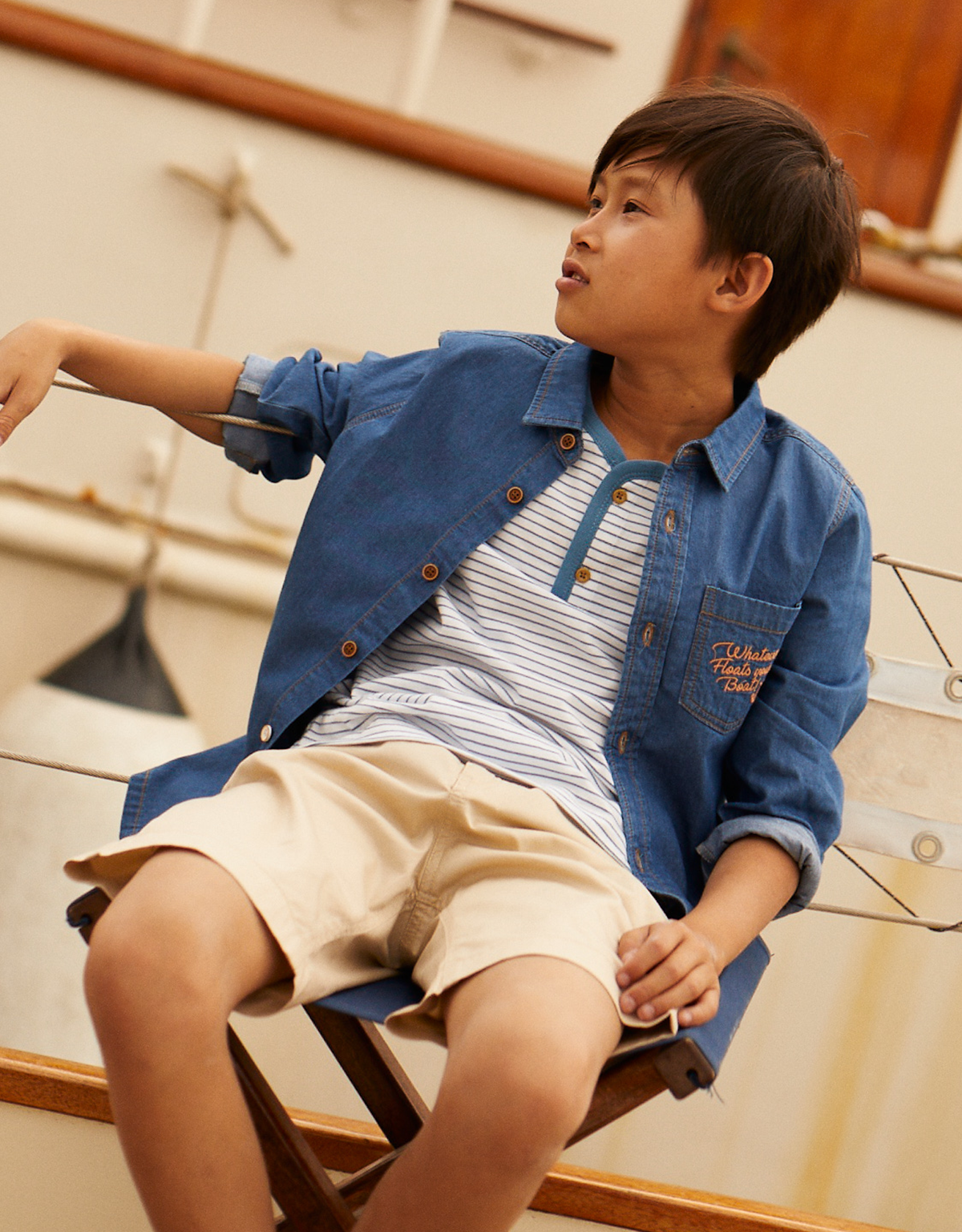 BOYS EMBROIDERED SOFT DENIM SHIRT