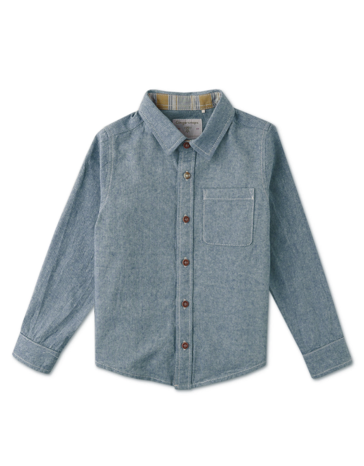 BOYS PRINTED CHAMBRAY SHIRT