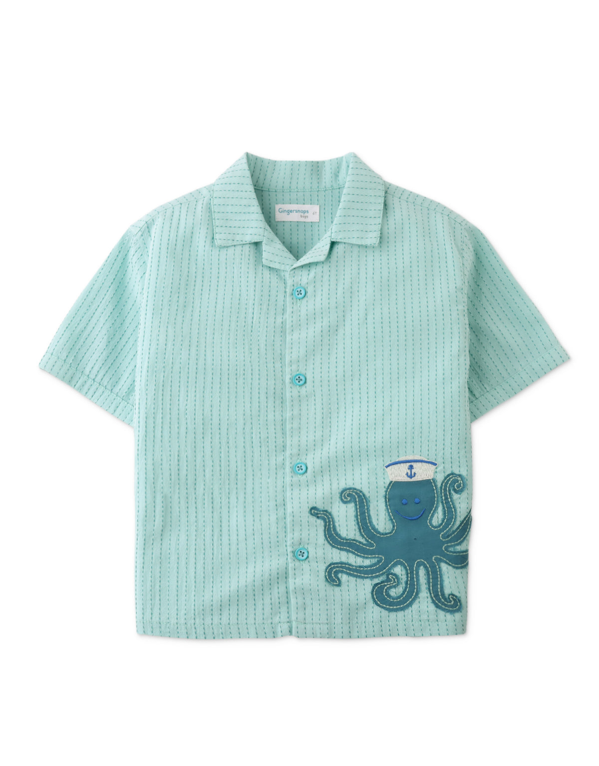 FELIX BUTTON-DOWN SHIRT WITH OCTOPUS EMBROIDERY