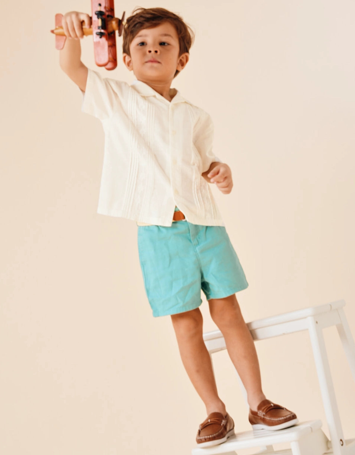 DAVID EMBROIDERED COTTON GUAYABERA SHIRT