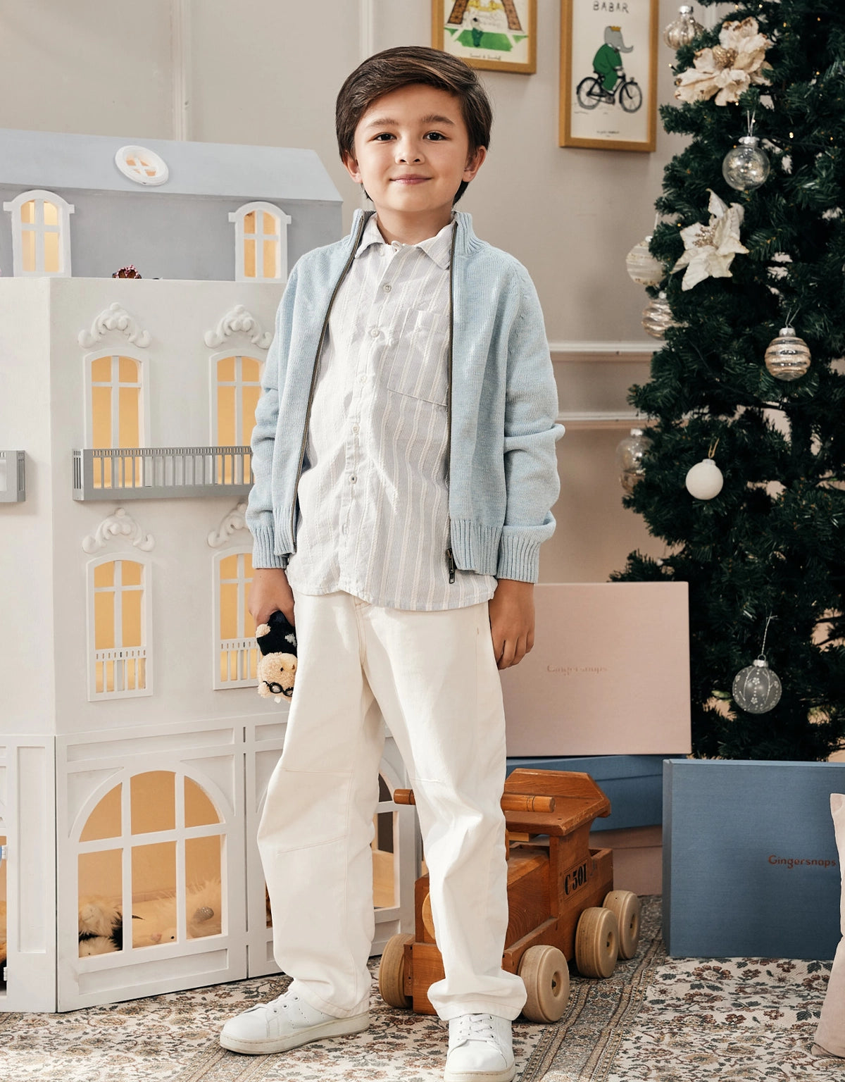 BARKLEY TEXTURED STRIPE CONVERTIBLE COLLAR SHIRT