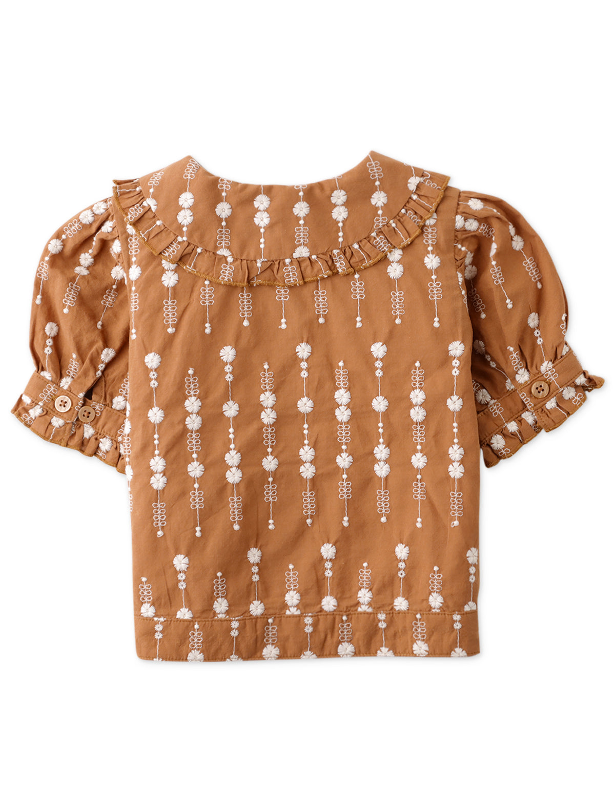 GIRLS CONTRAST EMBROIDERED TOP