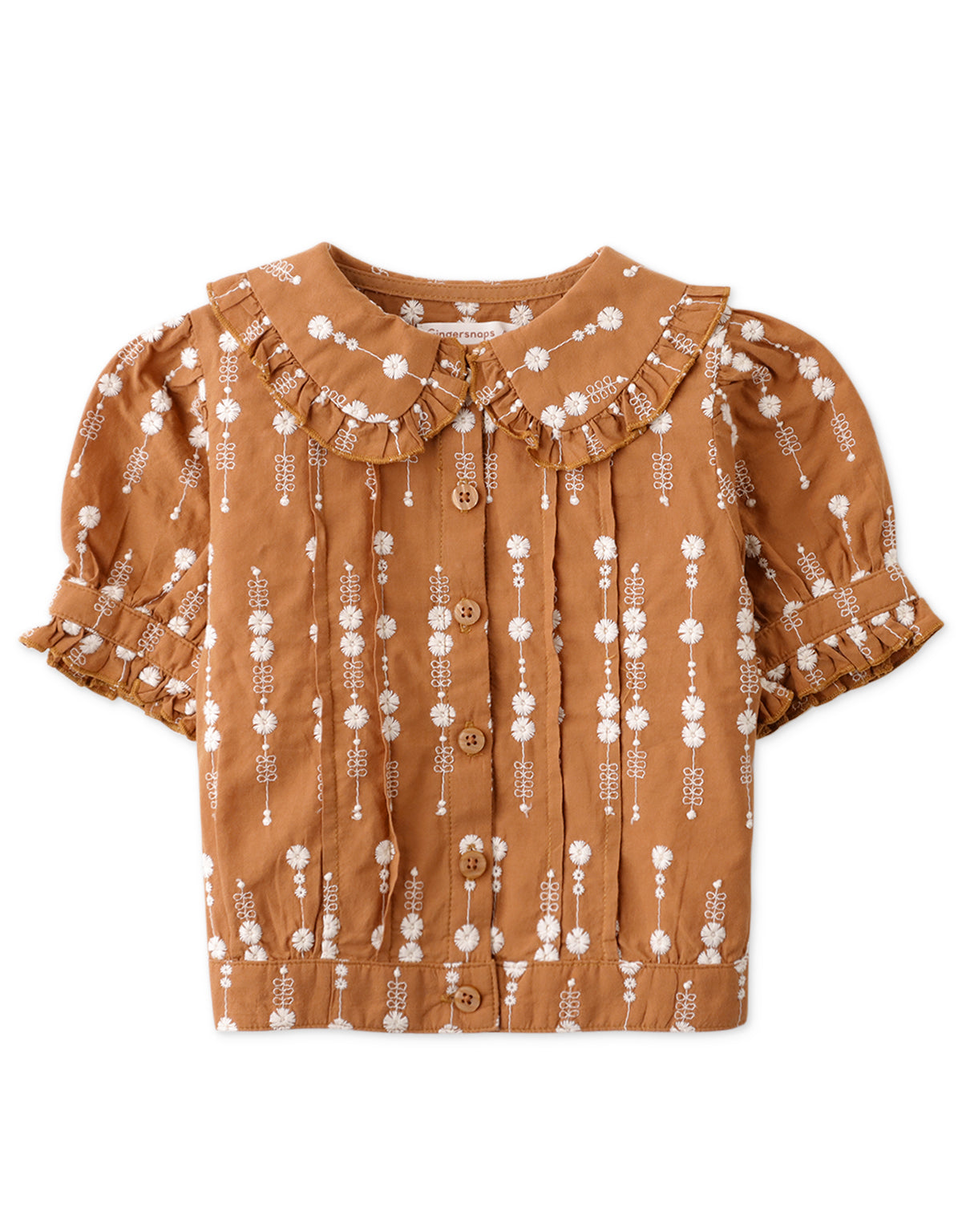 GIRLS CONTRAST EMBROIDERED TOP