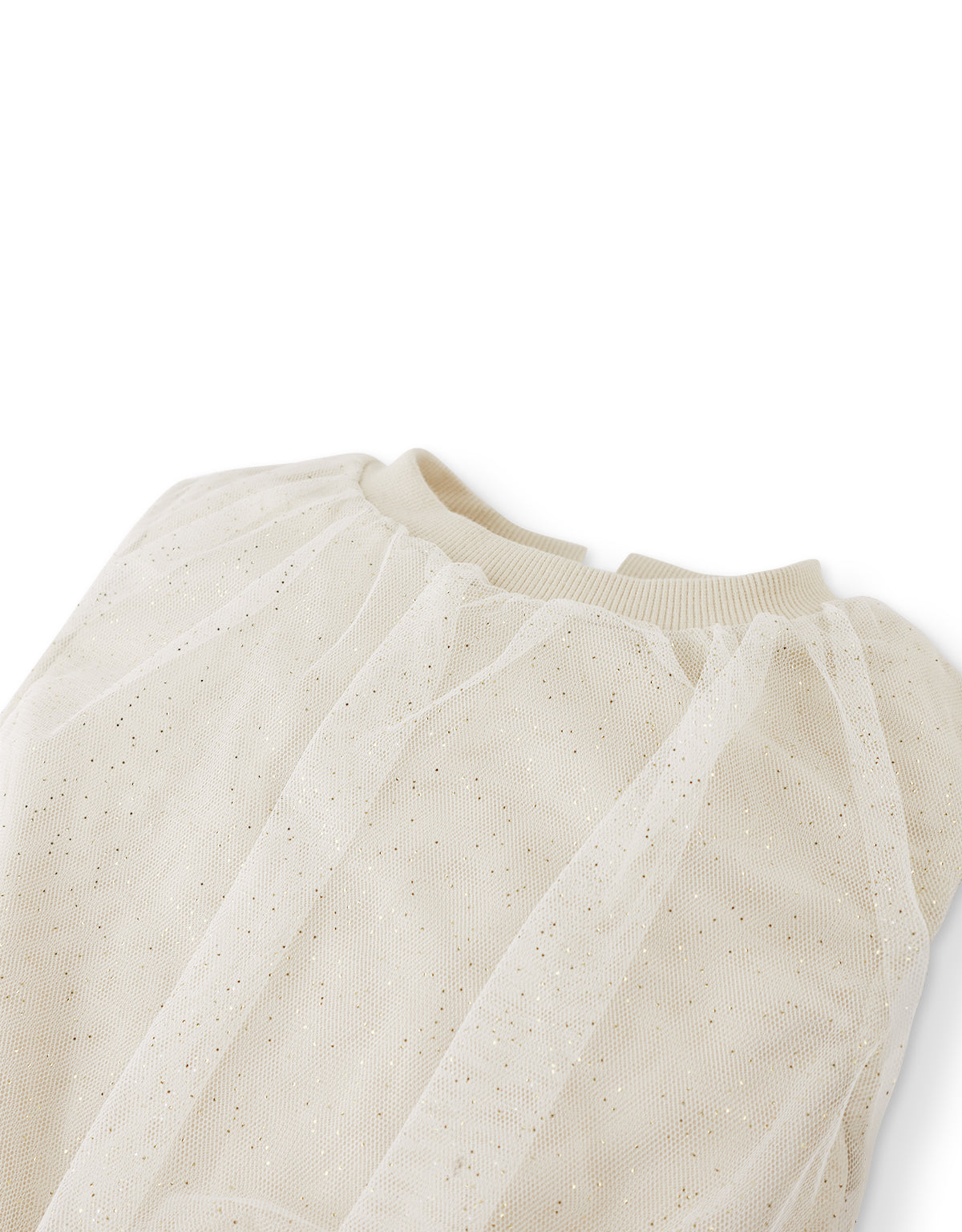 LUCIA TERRY TOP SEMOLINA WITH TULLE OVERLAY
