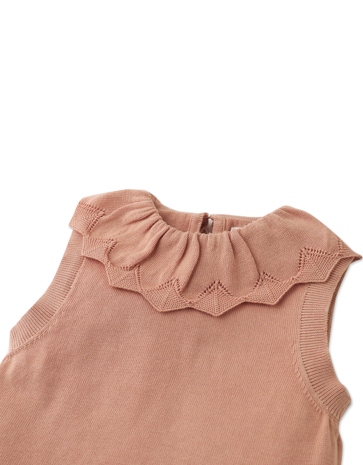 MARIEL KNITTED VEST WITH SCALLOPED POINTELLE NECK & HEM