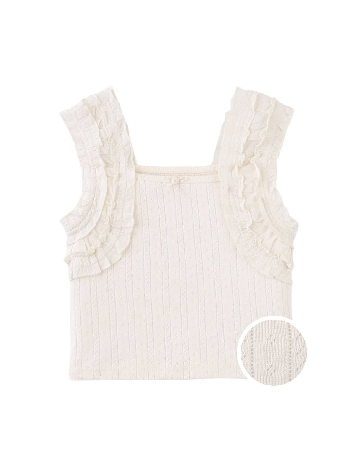 Sandra Pattern Top with Smocked Straps front view